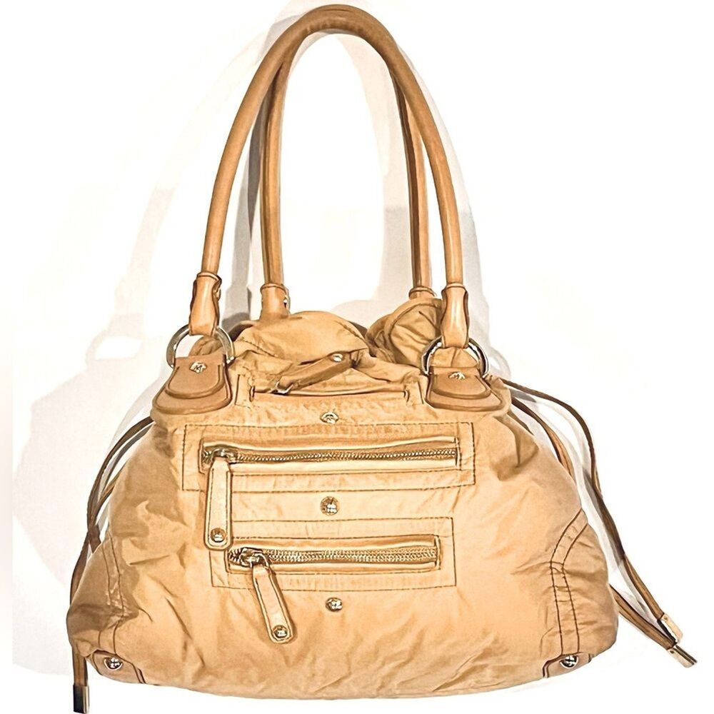 Tod's Beige Nylon Pashmy Hobo Bag Utility Tote 13"x10.5"x4.5"